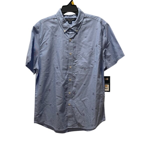 Men's short sleeve Woven Shirt, US Polo, L, Light Blue, NWT - Picture 2 of 5